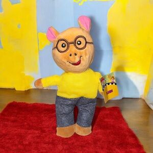 PBS Kids Arthur Stuffed Plush Doll Lovey Character Aardvark NWT 10”